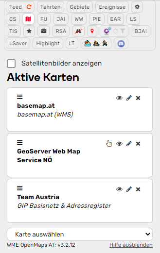 Öffnen Sie Kartenebenen